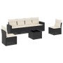 Set de comedor de jardín 7 pzas y cojines ratán sintético negro de , Conjuntos de jardín - Ref: Foro24-3218806, Precio: 372,1...