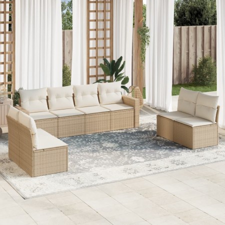 Juego de sofás de jardín con cojines beige 8 pzas ratán PE de , Conjuntos de jardín - Ref: Foro24-3218838, Precio: 482,86 €, ...