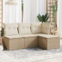 Juego de sofás jardín con cojines 4 pzas ratán sintético beige de , Conjuntos de jardín - Ref: Foro24-3217498, Precio: 239,20...