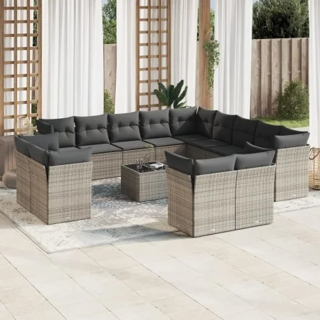 Set de sofás de jardín 14 pzas con cojines ratán sintético gris de , Conjuntos de jardín - Ref: Foro24-3218560, Precio: 872,2...