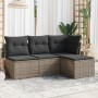 Set de sofás de jardín 4 pzas y cojines ratán sintético gris de , Conjuntos de jardín - Ref: Foro24-3217500, Precio: 215,17 €...