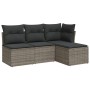 Set de sofás de jardín 4 pzas y cojines ratán sintético gris de , Conjuntos de jardín - Ref: Foro24-3217500, Precio: 215,17 €...