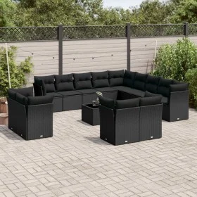 Set sofás de jardín 14 pzas con cojines ratán sintético negro de , Conjuntos de jardín - Ref: Foro24-3218555, Precio: 987,93 ...