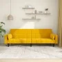 Sofá cama de 2 plazas con dos almohadas terciopelo amarillo de , Sofás - Ref: Foro24-375851, Precio: 270,17 €, Descuento: %