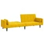 Sofá cama de 2 plazas con dos almohadas terciopelo amarillo de , Sofás - Ref: Foro24-375851, Precio: 270,17 €, Descuento: %