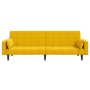 Sofá cama de 2 plazas con dos almohadas terciopelo amarillo de , Sofás - Ref: Foro24-375851, Precio: 274,92 €, Descuento: %