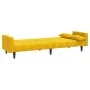 Sofá cama de 2 plazas con dos almohadas terciopelo amarillo de , Sofás - Ref: Foro24-375851, Precio: 270,17 €, Descuento: %