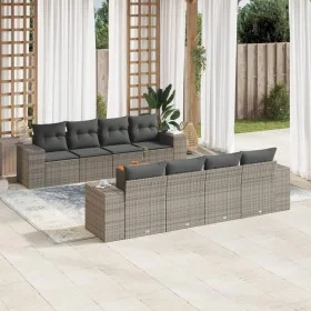 Set de muebles de jardín 9 pzas y cojines ratán sintético gris de , Conjuntos de jardín - Ref: Foro24-3225367, Precio: 599,68...