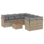 Set de sofás de jardín 9 pzas con cojines ratán sintético beige de , Conjuntos de jardín - Ref: Foro24-3223532, Precio: 516,4...