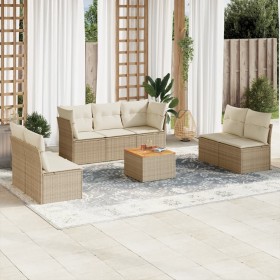Juego de sofás de jardín con cojines beige 8 pzas ratán PE de , Conjuntos de jardín - Ref: Foro24-3223566, Precio: 472,65 €, ...
