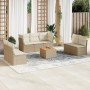 Juego de sofás de jardín con cojines beige 8 pzas ratán PE de , Conjuntos de jardín - Ref: Foro24-3223566, Precio: 472,65 €, ...
