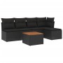Set de sofás de jardín 6 piezas y cojines ratán sintético negro de , Conjuntos de jardín - Ref: Foro24-3223598, Precio: 327,9...