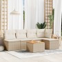 Juego de sofás jardín con cojines 6 pzas ratán sintético beige de , Conjuntos de jardín - Ref: Foro24-3223601, Precio: 332,29...