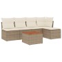 Juego de sofás jardín con cojines 6 pzas ratán sintético beige de , Conjuntos de jardín - Ref: Foro24-3223601, Precio: 332,29...