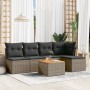 Set de muebles de jardín 6 pzas y cojines ratán sintético gris de , Conjuntos de jardín - Ref: Foro24-3223603, Precio: 308,28...