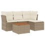 Juego de sofás jardín con cojines 5 pzas ratán sintético beige de , Conjuntos de jardín - Ref: Foro24-3223608, Precio: 301,64...