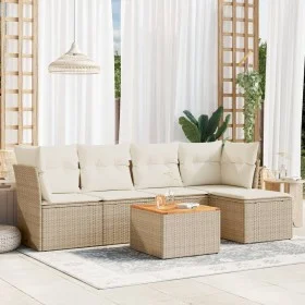 Juego de sofás jardín con cojines 6 pzas ratán sintético beige de , Conjuntos de jardín - Ref: Foro24-3223615, Precio: 367,09...