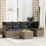 Set de muebles de jardín 6 pzas y cojines ratán sintético gris de , Conjuntos de jardín - Ref: Foro24-3223617, Precio: 313,84...