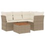 Juego de sofás jardín con cojines 5 pzas ratán sintético beige de , Conjuntos de jardín - Ref: Foro24-3223622, Precio: 337,69...