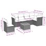 Set de comedor de jardín 7 pzas y cojines ratán sintético negro de , Conjuntos de jardín - Ref: Foro24-3223662, Precio: 376,9...