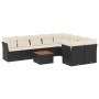 Set de sofás de jardín 10 pzas cojines ratán sintético negro de , Conjuntos de jardín - Ref: Foro24-3223816, Precio: 535,05 €...