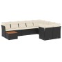 Set de sofás de jardín 10 pzas cojines ratán sintético negro de , Conjuntos de jardín - Ref: Foro24-3223823, Precio: 535,05 €...