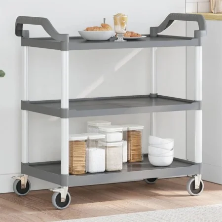 Carrito de 3 niveles aluminio gris 99x50x96 cm de , Carros de cocina y comedor - Ref: Foro24-30319, Precio: 100,30 €, Descuen...