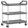 Carrito de 3 niveles aluminio gris 99x50x96 cm de , Carros de cocina y comedor - Ref: Foro24-30319, Precio: 100,30 €, Descuen...
