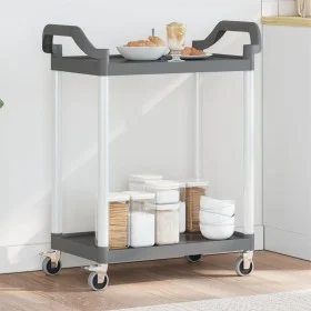 Carrito de 2 niveles aluminio gris 81x41x92 cm de , Carros de cocina y comedor - Ref: Foro24-30327, Precio: 49,76 €, Descuent...