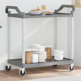 Carrito de 2 niveles aluminio gris 99x50x97 cm de , Carros de cocina y comedor - Ref: Foro24-30325, Precio: 68,07 €, Descuent...