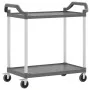 Carrito de 2 niveles aluminio gris 99x50x97 cm de , Carros de cocina y comedor - Ref: Foro24-30325, Precio: 68,07 €, Descuent...