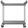 Carrito de 2 niveles aluminio gris 99x50x97 cm de , Carros de cocina y comedor - Ref: Foro24-30325, Precio: 68,07 €, Descuent...
