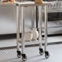 Mesa de trabajo de cocina con ruedas acero inox 55x30x85 cm de , Restauración - Ref: Foro24-376459, Precio: 107,31 €, Descuen...