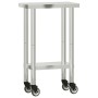 Mesa de trabajo de cocina con ruedas acero inox 55x30x85 cm de , Restauración - Ref: Foro24-376459, Precio: 107,31 €, Descuen...