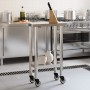Mesa de trabajo de cocina con ruedas acero inox 55x30x85 cm de , Restauración - Ref: Foro24-376459, Precio: 107,31 €, Descuen...