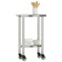 Mesa de trabajo de cocina con ruedas acero inox 55x30x85 cm de , Restauración - Ref: Foro24-376459, Precio: 107,31 €, Descuen...