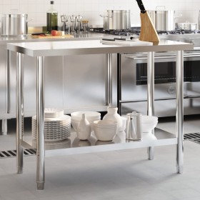 Mesa de trabajo de cocina acero inoxidable 110x55x85 cm de , Restauración - Ref: Foro24-376465, Precio: 170,63 €, Descuento: %