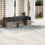 Set de sofás de jardín 8 pzas y cojines ratán sintético gris de , Conjuntos de jardín - Ref: Foro24-3218730, Precio: 487,84 €...