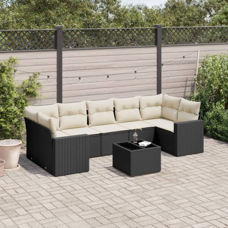 Set de sofás de jardín 8 piezas y cojines ratán sintético negro de , Conjuntos de jardín - Ref: Foro24-3218726, Precio: 462,8...