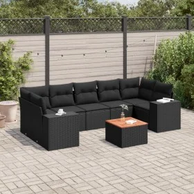 8-piece garden sofa set and black synthetic rattan cushions by , Garden sets - Ref: Foro24-3225355, Price: 587,55 €, Discount: %