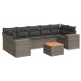Set de sofás de jardín 8 pzas y cojines ratán sintético gris de , Conjuntos de jardín - Ref: Foro24-3225360, Precio: 505,14 €...