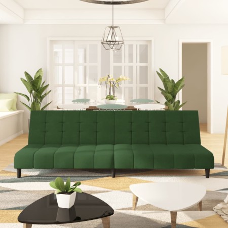 Sofá cama de 2 plazas terciopelo verde oscuro de , Sofás - Ref: Foro24-375765, Precio: 229,10 €, Descuento: %