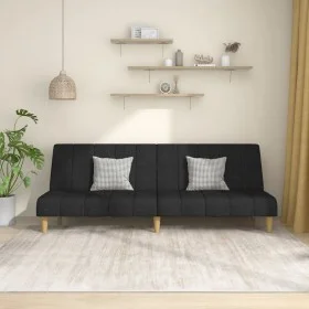Sofá cama de 2 plazas tela negro de , Sofás - Ref: Foro24-375828, Precio: 241,66 €, Descuento: %