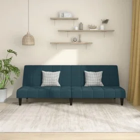 Sofá cama de 2 plazas terciopelo azul de , Sofás - Ref: Foro24-375840, Precio: 229,59 €, Descuento: %