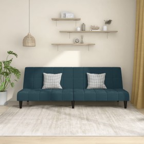 Sofá cama de 2 plazas terciopelo azul de , Sofás - Ref: Foro24-375840, Precio: 233,63 €, Descuento: %