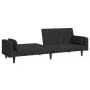 Sofá cama de 2 plazas con dos almohadas tela negro de , Sofás - Ref: Foro24-375835, Precio: 279,15 €, Descuento: %