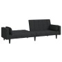 Sofá cama de 2 plazas con dos almohadas tela negro de , Sofás - Ref: Foro24-375835, Precio: 284,11 €, Descuento: %