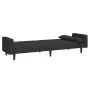 Sofá cama de 2 plazas con dos almohadas tela negro de , Sofás - Ref: Foro24-375835, Precio: 279,15 €, Descuento: %