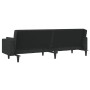 Sofá cama de 2 plazas con dos almohadas tela negro de , Sofás - Ref: Foro24-375835, Precio: 284,11 €, Descuento: %