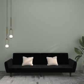 Sofá cama de 2 plazas terciopelo negro de , Sofás - Ref: Foro24-375863, Precio: 267,59 €, Descuento: %